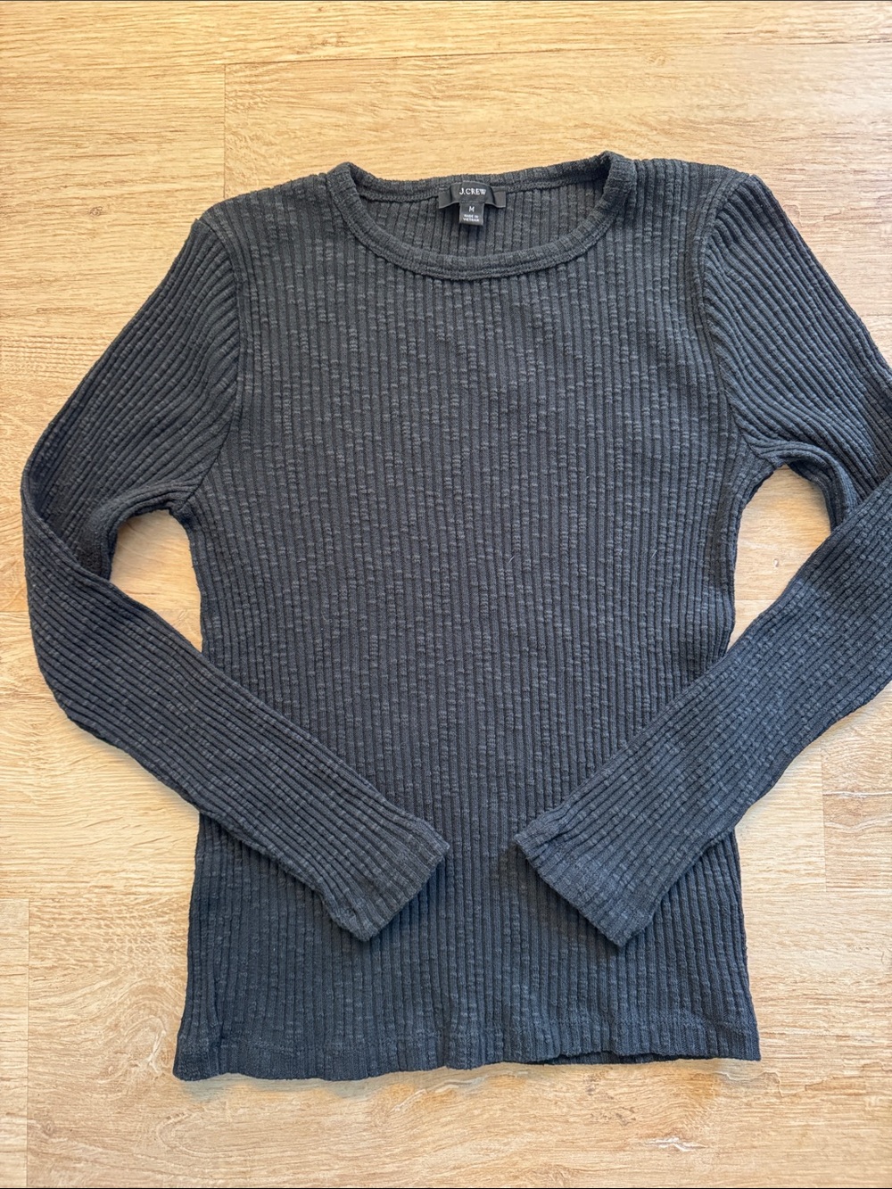 J. Crew Charcoal Ribbed Crewneck Sweater